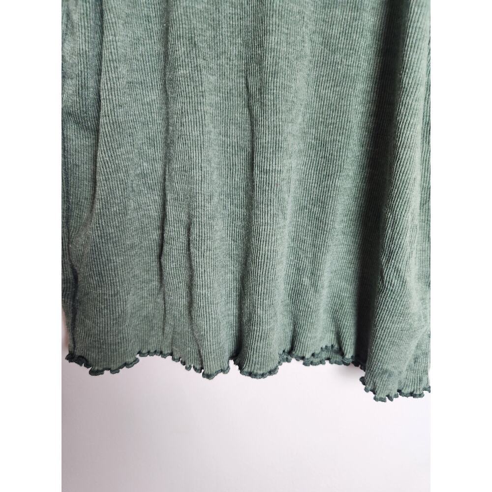 Aerie button front tank sz L lettuce hem Y2K green 90's beachy boho grunge - Picture 4 of 9
